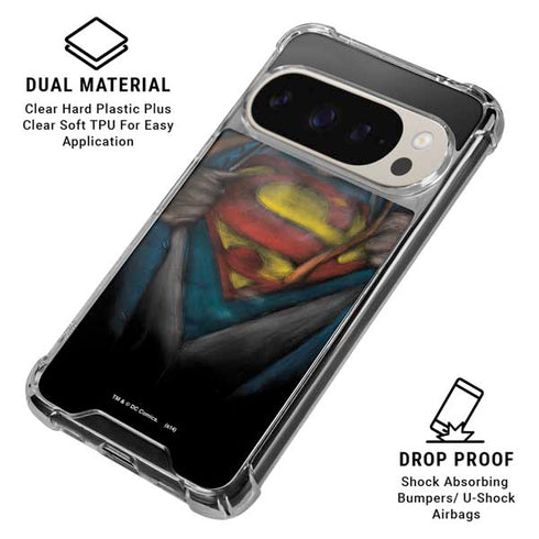 DC Comics Superman Pastel Art Pixel 9/9 Pro Clear Case